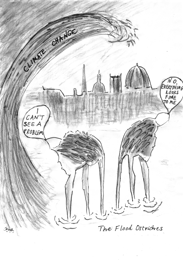 The Flood Ostriches and climate change